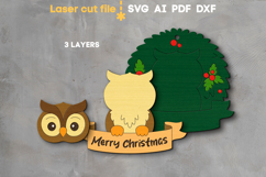 Owl Christmas Ornament SVG laser cut file for Glowforge Product Image 3