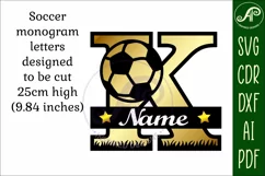 Football or Soccer Capital Monogram Letter K SVG Product Image 2