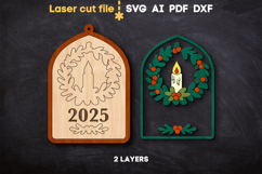 Christmas Ornament SVG laser cut files for Glowforge Product Image 3