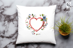 Floral Heart Frame Clipart Sublimation PNG Product Image 3