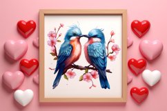 Breeds of Valentine Kissing Birds, Valentine's Day Clipart Product Image 3