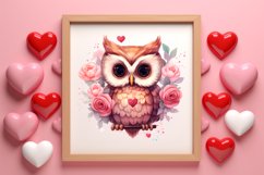 Owl Valentines Day Sublimation Clipart, Christmas Clipart Product Image 3