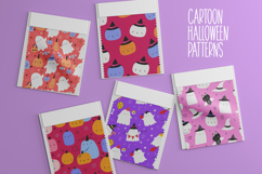 Cute Halloween Seamless Patterns Hand Drawn Ghosts Product Image 6