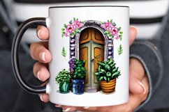 Flower Doors Watercolor PNG Clipart Product Image 3