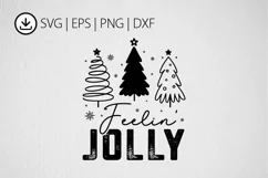 Feelin' Jolly SVG PNG Design, Christmas SVG Design Product Image 3