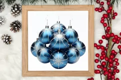 Blue Christmas Ornaments Clipart, Christmas PNG Product Image 3