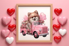 Cute Valentine Pomeranian Puppy, Valentines Clipart Product Image 3