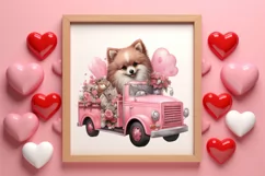 Cute Valentine Pomeranian Puppy, Valentines Clipart Product Image 3