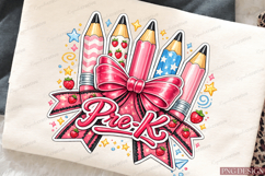 Preppy Back to School Pencil sticker Sublimation Design Product Image 3