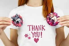 Valentine Husky Car Coaster, Cute Husky Dog Car Coasters Product Image 3