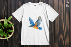 Flying Kingfisher Bird Illustration Clipart Sublimation PNG Product Image 3