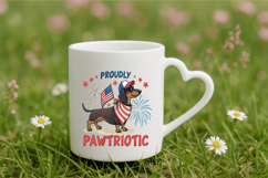 4th of July USA Proudly Pawtriotic Dog PNG Sublimation Desig Product Image 3