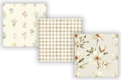 Gentle Meadow Digital Paper Pack, Neutral Floral Seamless Product Image 3