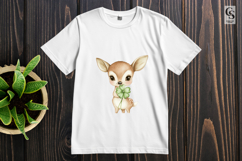 Cute Baby Deer Lucky Clover Clipart Sublimation PNG Product Image 3