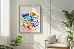 Watercolor flowers, Colorful Floral Sublimation Product Image 3