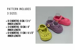 Mary Jane girl shoes crochet pattern 3 sizes PDF download Product Image 4