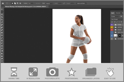 Woman Wearing A Full Volleyball Kit Product Image 2