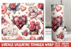 Vintage Valentines Day Tumbler Wrap Product Image 1