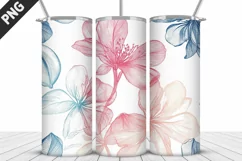 Flowers Tumbler Wrap | Sublimation Design | Tumble PNG Product Image 4