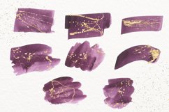 Gold and urple atercolor splash clipart Product Image 3