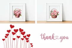 Pink Roses Clipart, Valentine's Day Clipart, Flowers Clipart Product Image 3