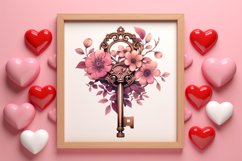 Vintage Valentines Day Flowers Clipart Product Image 3