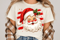 Vintage Santa PNG, Retro Christmas Santa Sublimation, Winkin Product Image 1