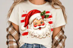 Vintage Santa PNG, Retro Christmas Santa Sublimation, Winkin Product Image 1