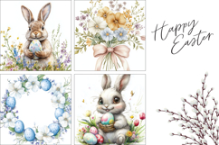 Watercolor Easter Pillow Designs, Flowers Pillow PNG Product Image 3