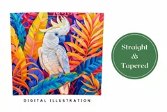 Cockatoo Tumbler Wrap Design, Tropical Birds Sublimation Product Image 3