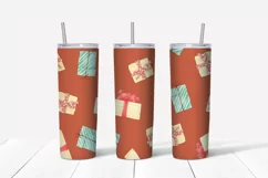 Christmas cute snowman Skinny tumbler wrap design Product Image 5
