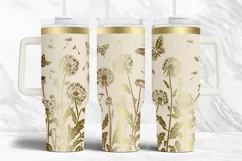 40oz Tumbler laser svg Dandelions wrap | Flowers wrap Product Image 2