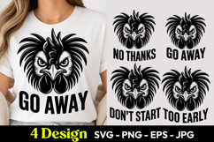 Grumpy Chicken Mood Quotes SVG PNG Product Image 1