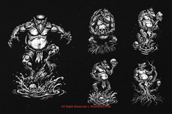 10 Bundle Dark Art Kappa Japanese Yokai Oni Demon Skull Product Image 5