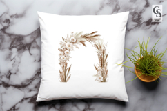 Boho Dried Floral Wedding Arch Clipart Product Image 3