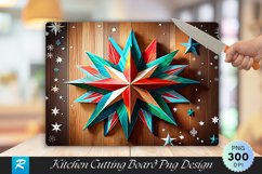 Wooden Merry Bright message and star Cutting Board PNG Product Image 1