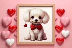 Cute Valentine Dog Clipart, Valentines Day Dog Clipart Product Image 3