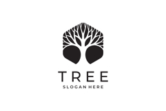 Hexagon Green Tree Logo Design Vector Illustration Product Image 3
