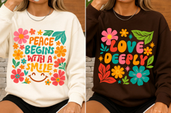 Floral Inspirational SVG PNG Positive Quote Retro Flowers Product Image 3
