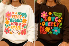 Floral Inspirational SVG PNG Positive Quote Retro Flowers Product Image 3