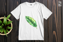 Watercolor Tropical Green Leaves Clipart PNG Product Image 3