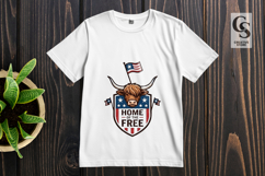 American Heart and Soul Highland Cow Patriotic Sublimation Product Image 3