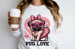 Cute pug love Sublimation PNG. Valentine's day. Product Image 4