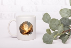 Gold Moon Illustration, Celestial PNG, Gold Sky PNG Product Image 3