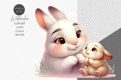 Mother's Day, Bunny clipart, Cute animals clipart Product Image 1
