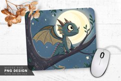 Moonlit Dragon in a Tree Mouse Pad PNG Design Product Image 1