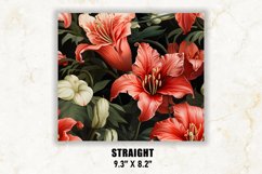 Amaryllis Flower Tumbler Wrap | Flower Tumbler Sublimation Product Image 3