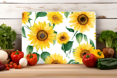 Watercolor Sunflower Cutting Board | Cutting Board png Product Image 2