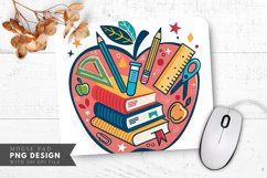 Funky Apple and Vibrant Learning Tools Mouse Pad PNG Product Image 1