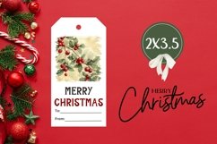 Watercolor Winter Gift Tag PNG, Christmas Berries Gift Tags Product Image 3